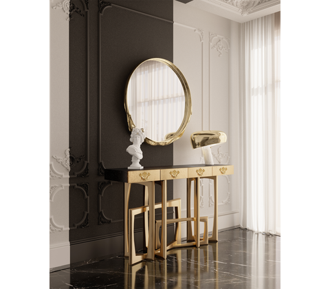 Metropolis Consoles Gilded Modern Entryways Cabinet Table
