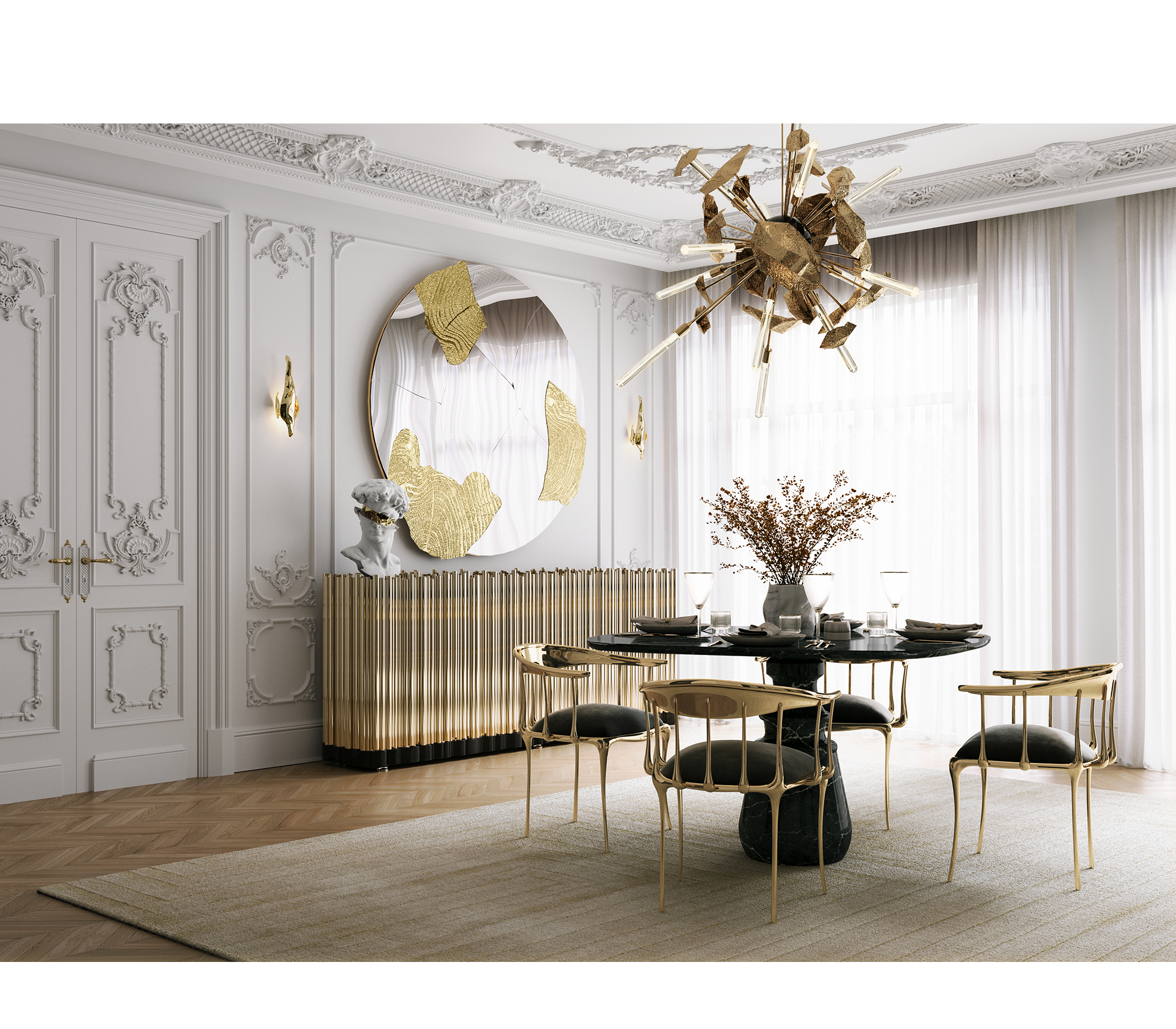 Pietra Square Marble Dining Table