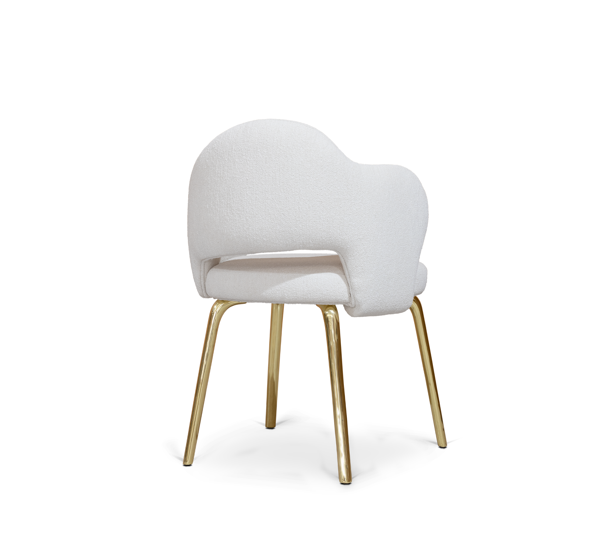 Amara Bouclé Modern Brass Chair