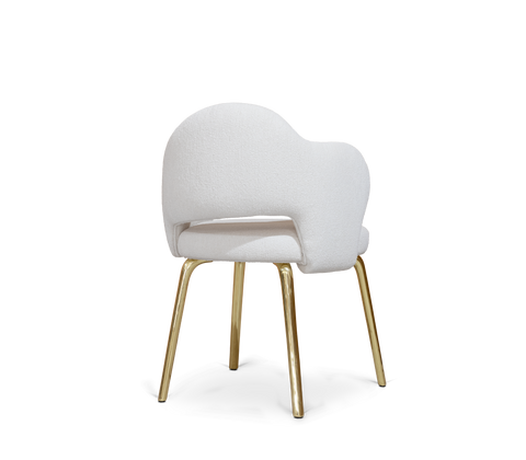 Amara Bouclé Modern Brass Chair