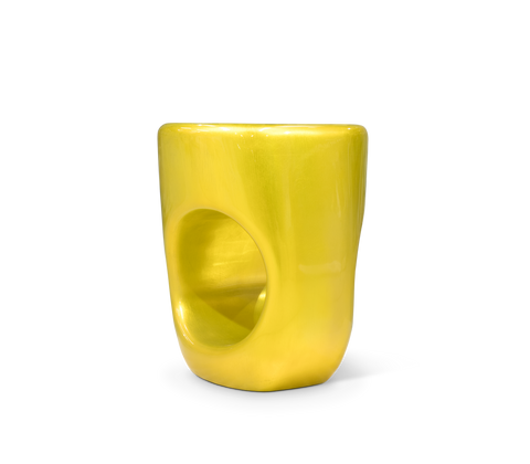 Erosion Gloss Sculptural Fiberglass Accent Stool