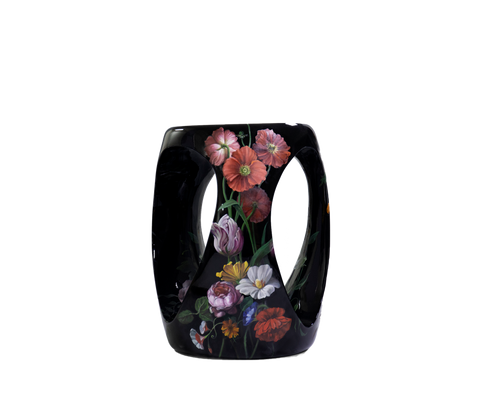 Floral Hand Oil Painted Limited Edition Decorative Stool