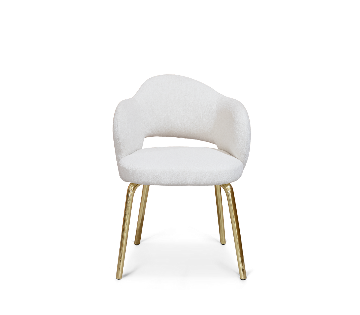 Amara Bouclé Modern Brass Chair