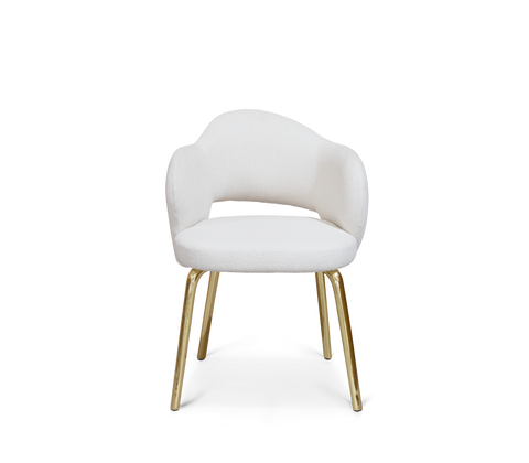 Amara Bouclé Modern Brass Chair