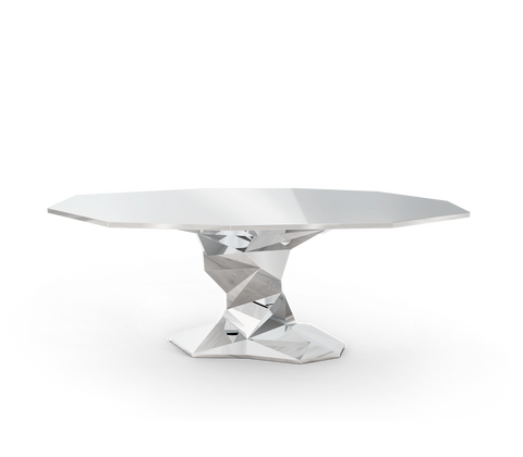 Faceted Design Dining Table for Dining Room