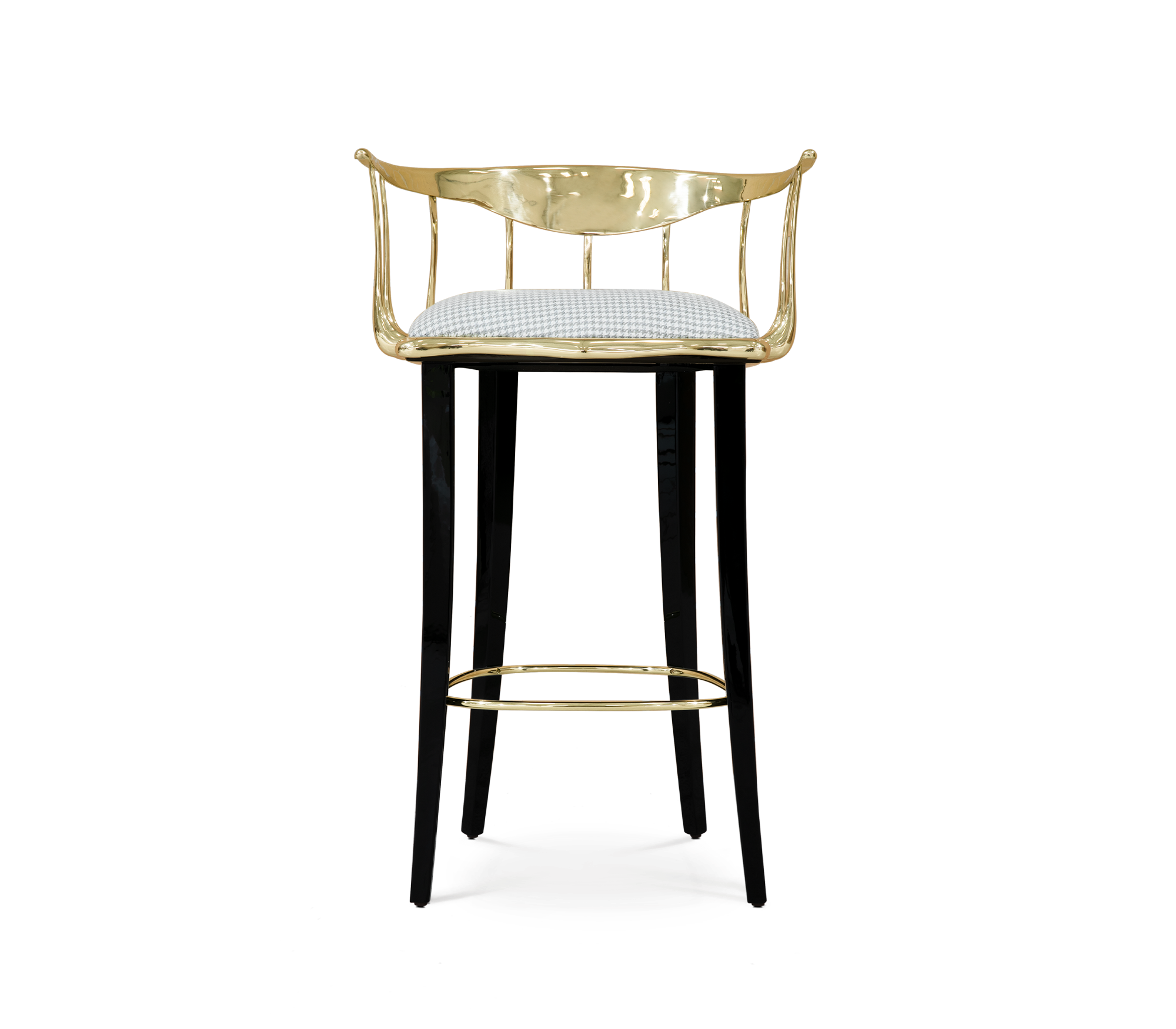 No 11 Surrealist Polished Brass Bar Stool