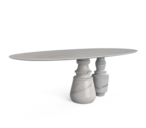 Pietra Oval Classic Estremoz Marble Dining Table