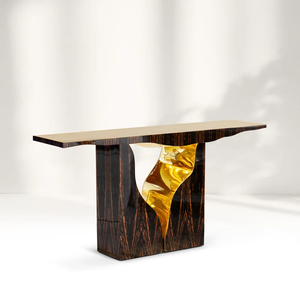 Between Canyons Wood Console Table