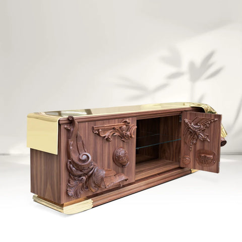 Boca Voltaire Walnut Wood Sideboard