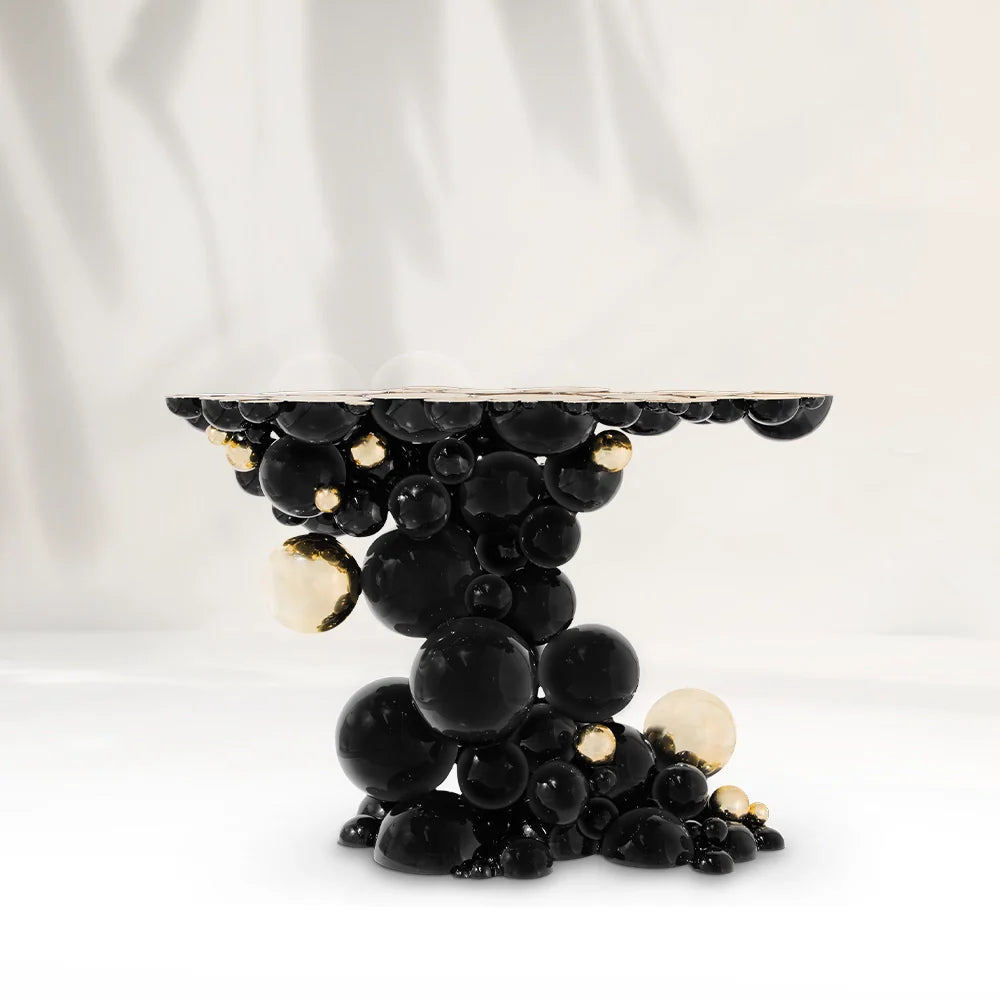 Bubble Boca Modern Black Console Table