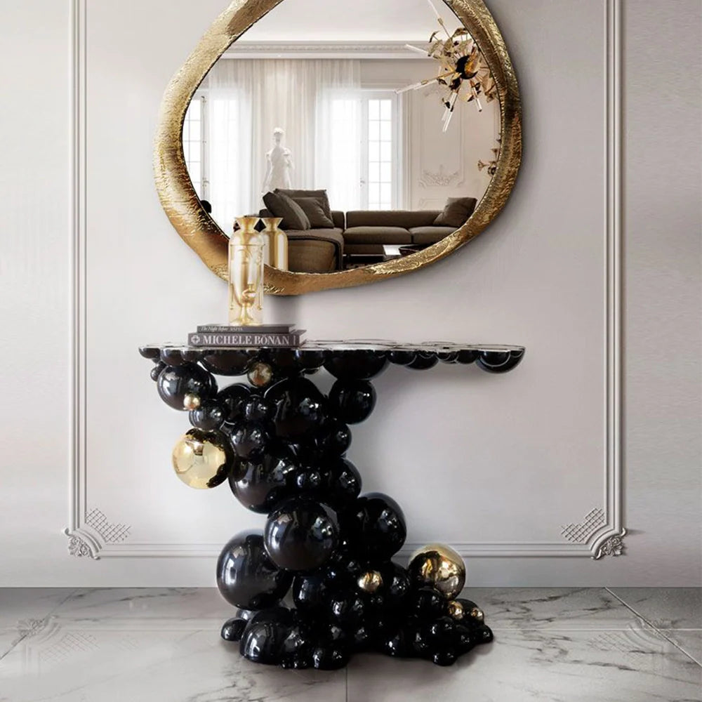 Bubble Boca Modern Black Console Table