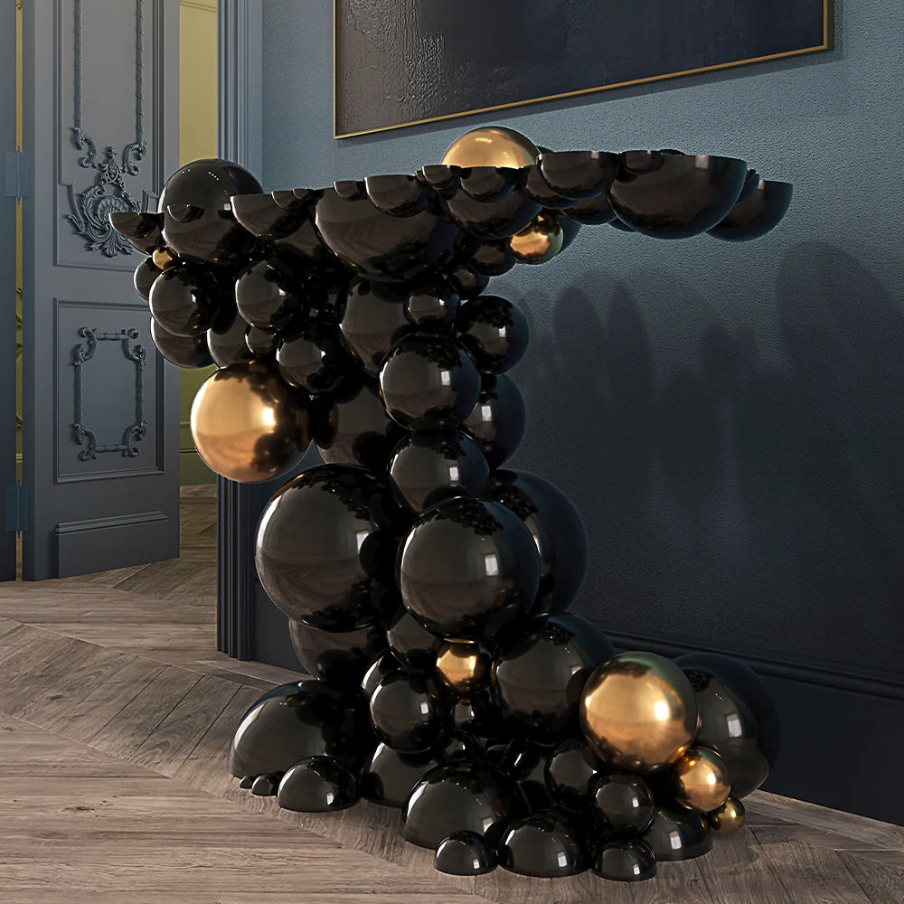 Bubble Boca Modern Black Console Table