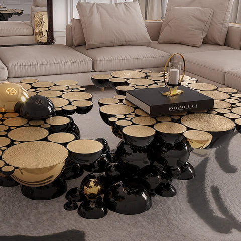 Bubble Boca Modern Round Wood Coffee Table