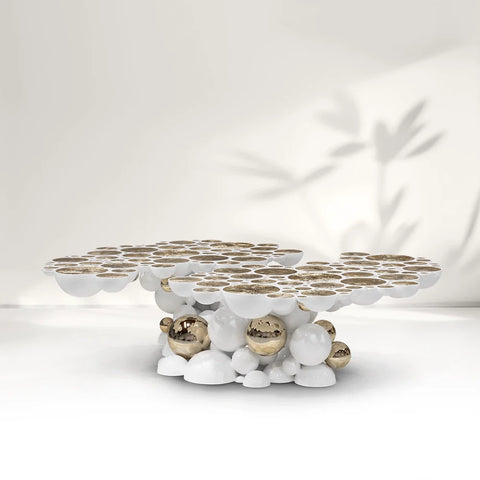 Bubble Boca Modern Round Wood Coffee Table