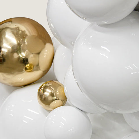 Bubble Boca White and Gold Console Table