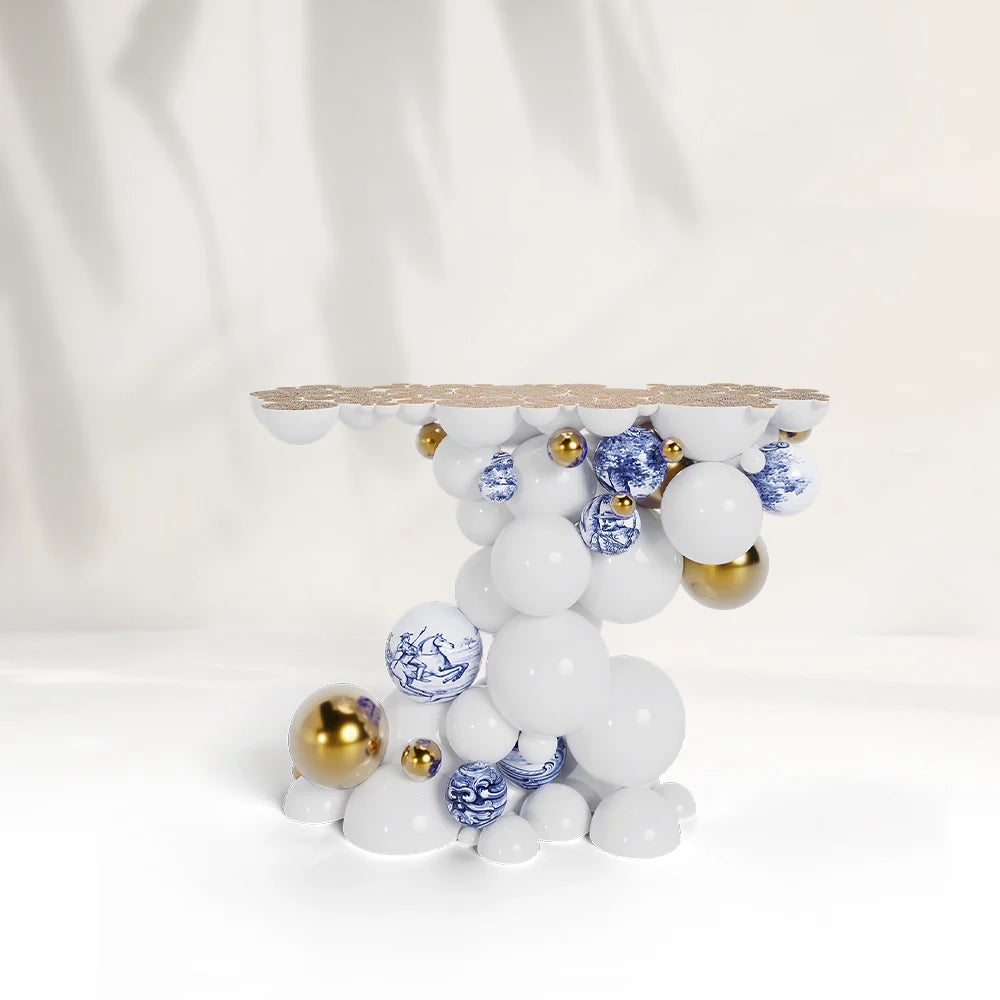 Bubble Boca Rhythm of Blue Console Table