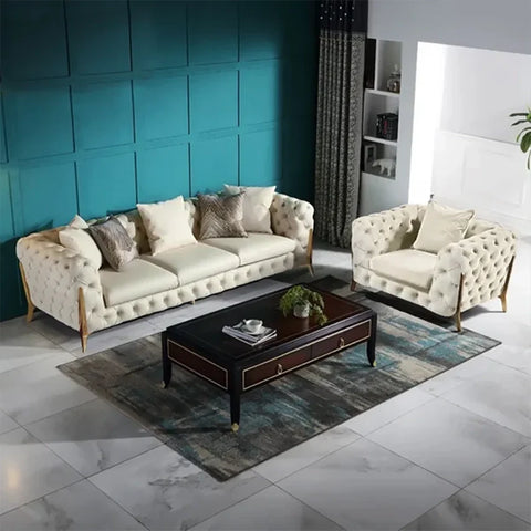 Chesterfield Cream Modern Sofa