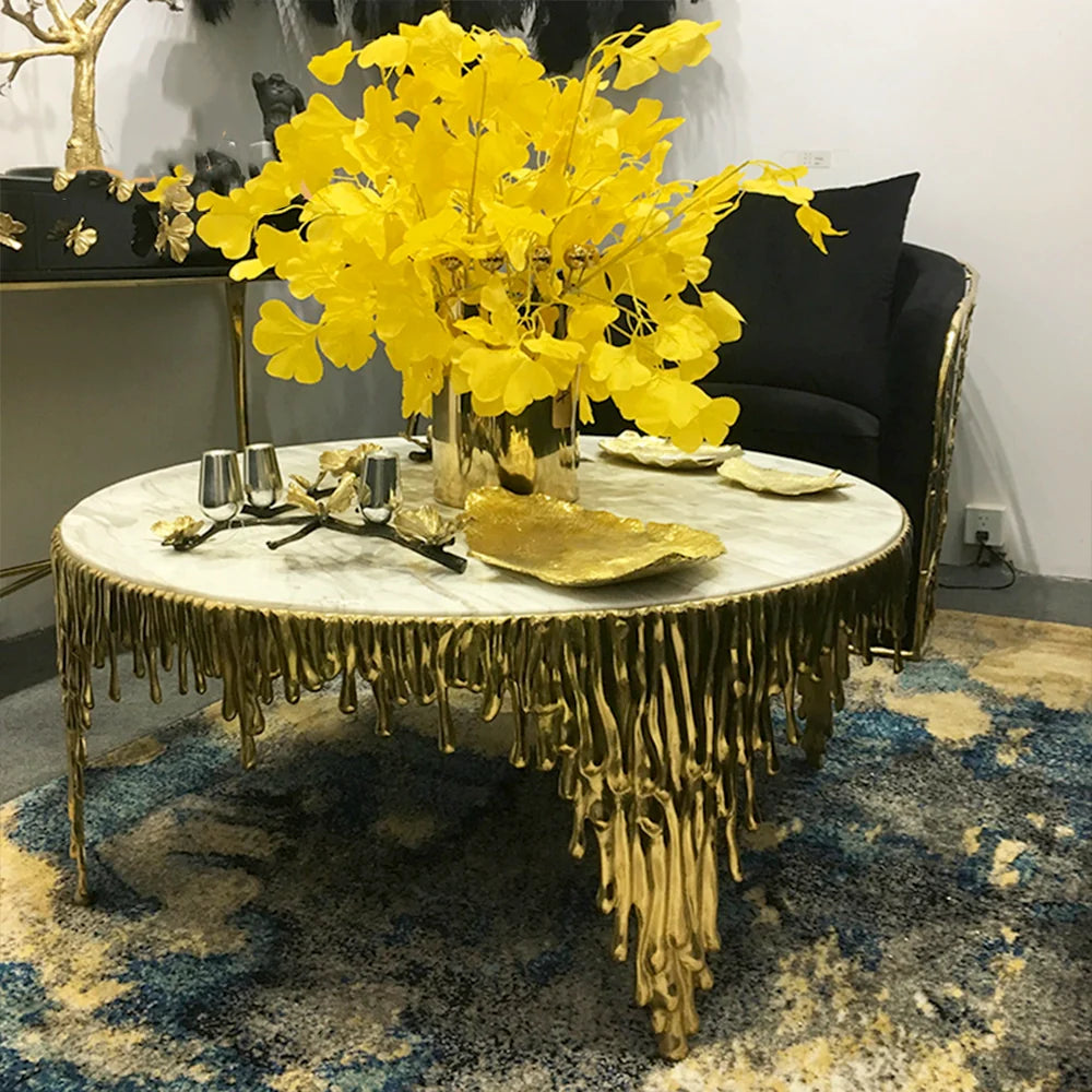 Direct Current Round Marble Dining Table