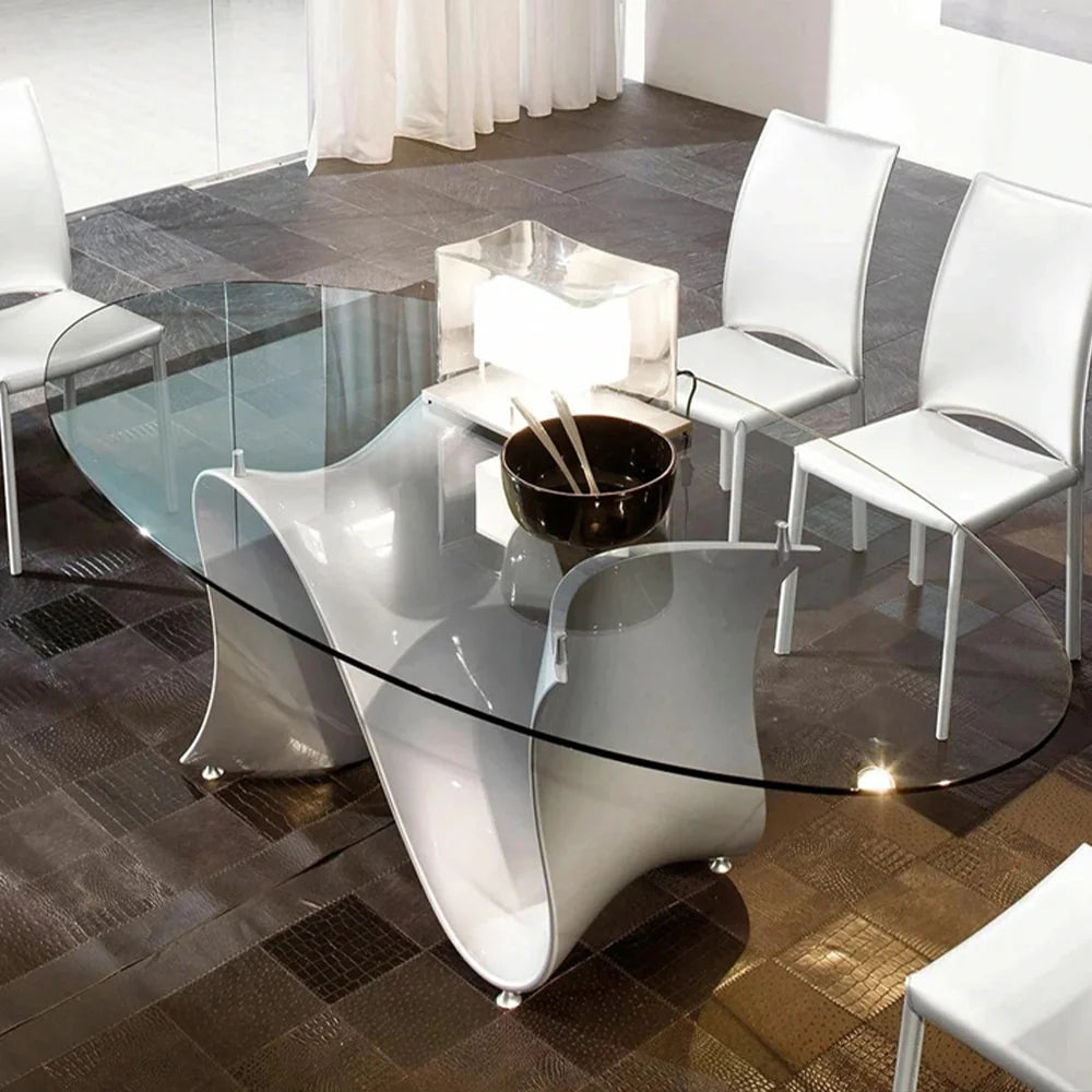 Drumbo Island Glass Dining Table