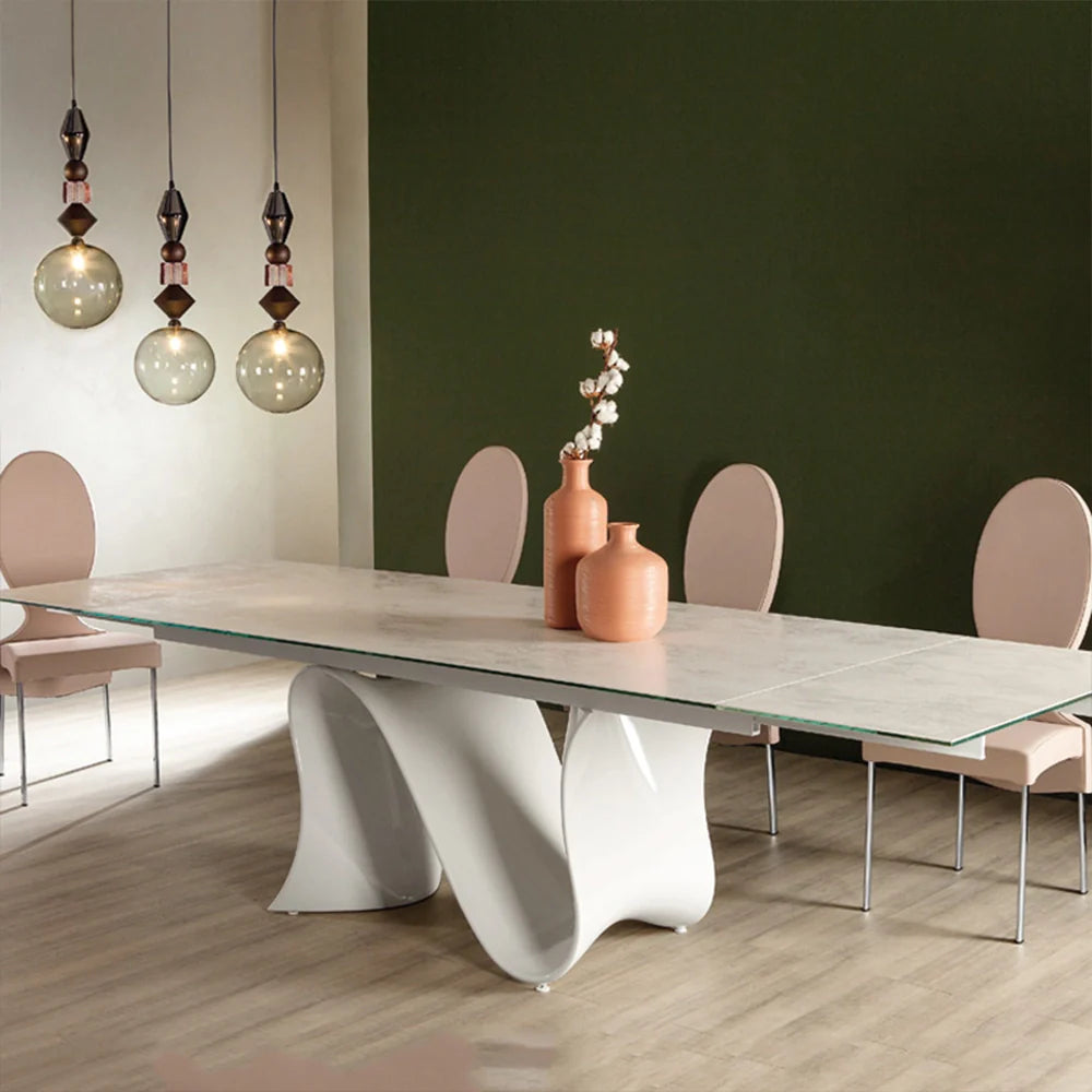 Drumbo Island Glass Dining Table