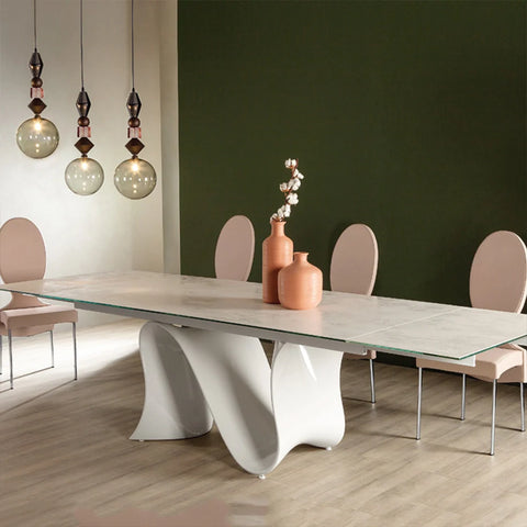 Drumbo Island Glass Dining Table