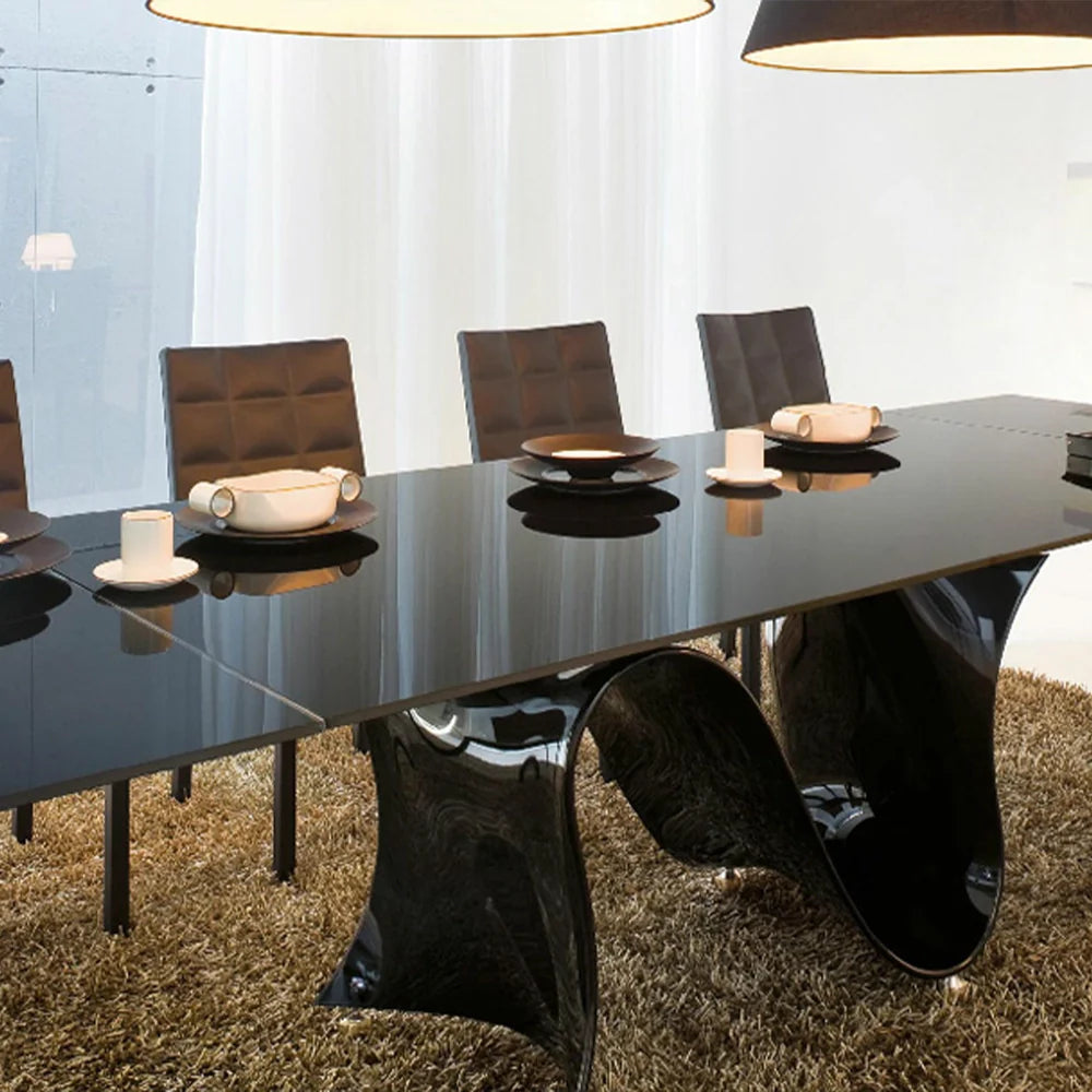 Drumbo Island Glass Dining Table