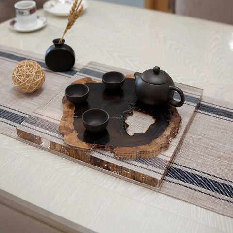 Ebony Wood Acrylic Tray