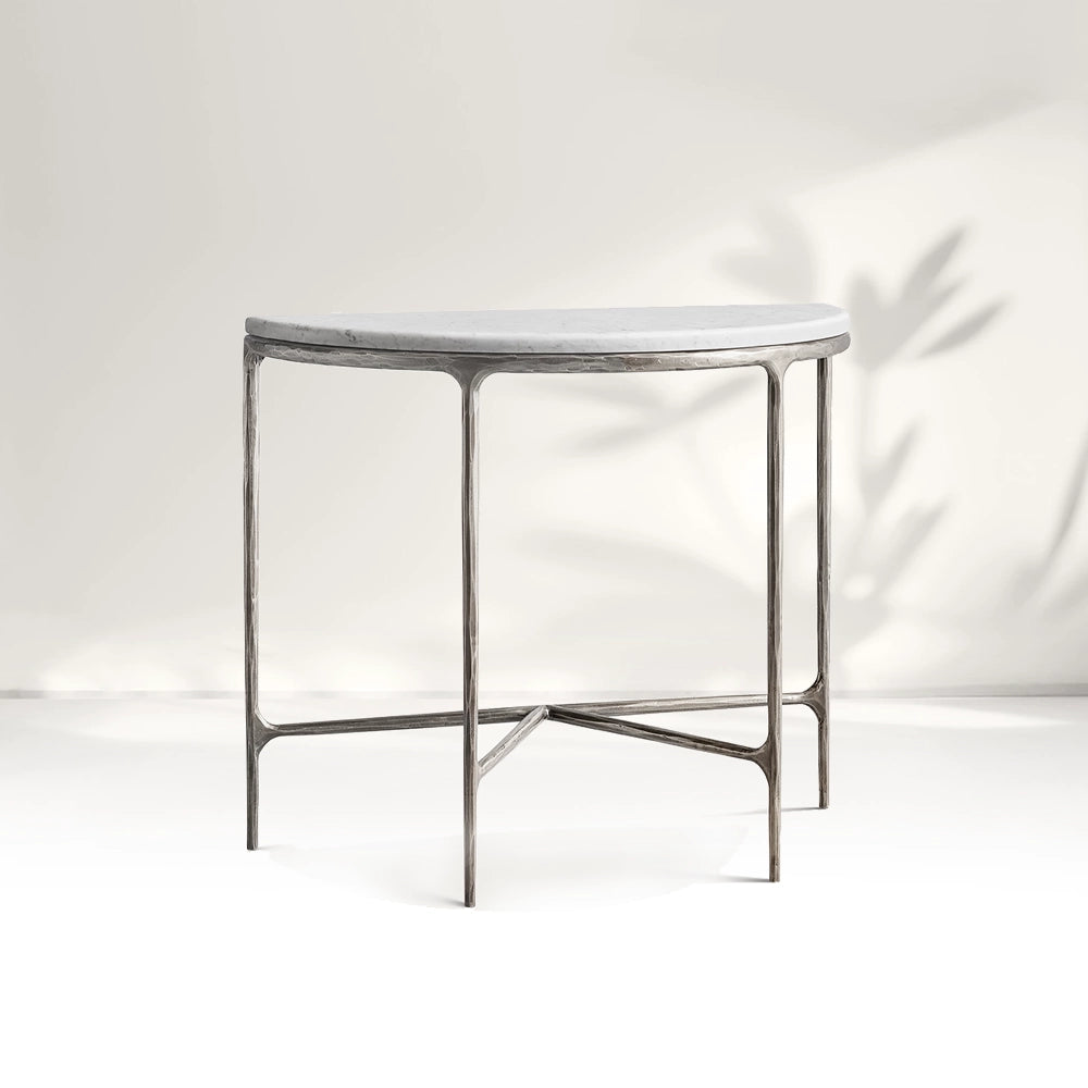 Giacometti Marble Demilune Console Table