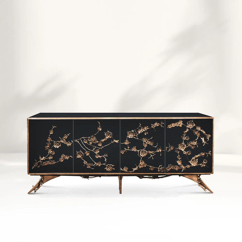 March Plum Blossoms Wood Sideboard