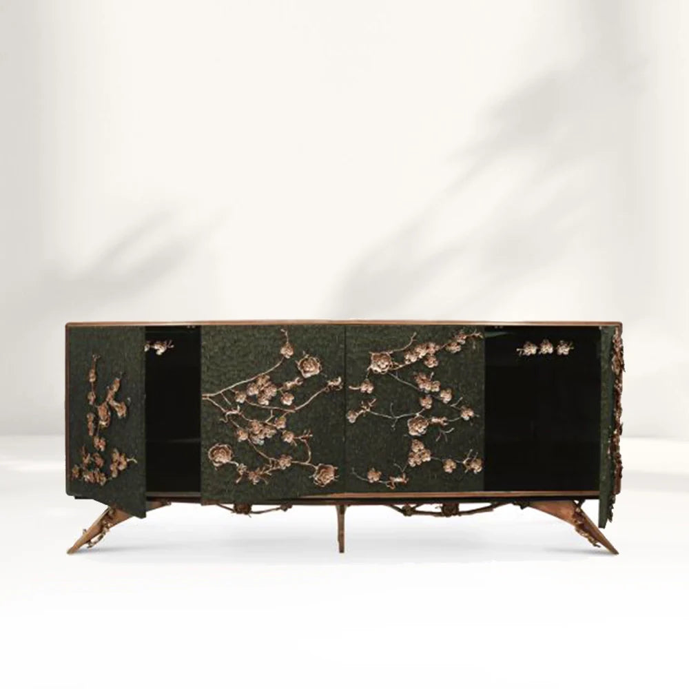 March Plum Blossoms Wood Sideboard