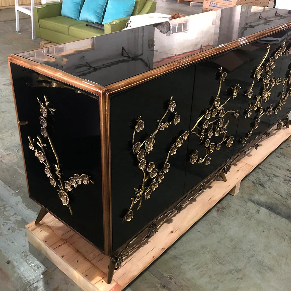 March Plum Blossoms Wood Sideboard