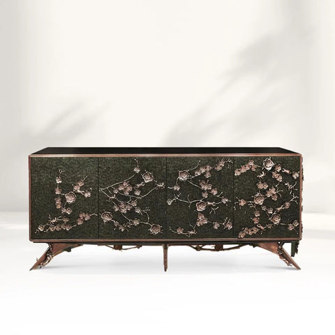 March Plum Blossoms Wood Sideboard