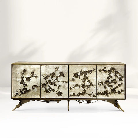 March Plum Blossoms Wood Sideboard