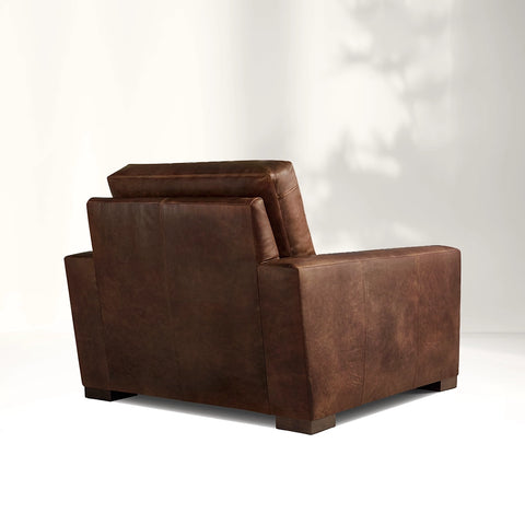 Mavica Leather Armchair Ottoman