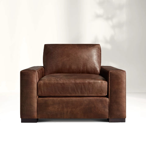 Mavica Leather Armchair Ottoman