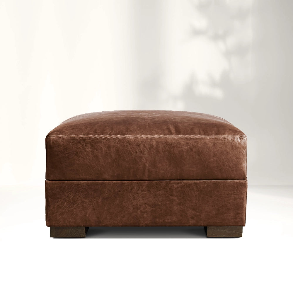 Mavica Leather Armchair Ottoman