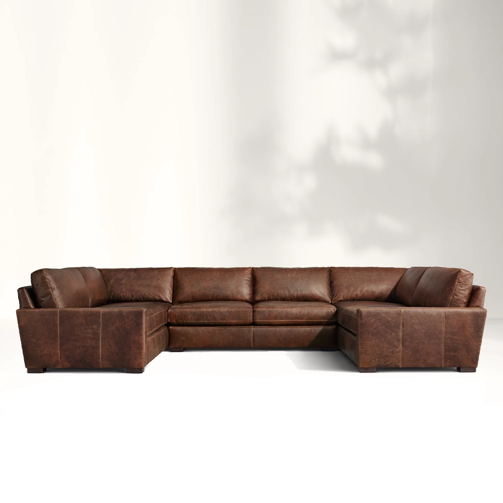 Mavica Leather Modular Sectional Sofa