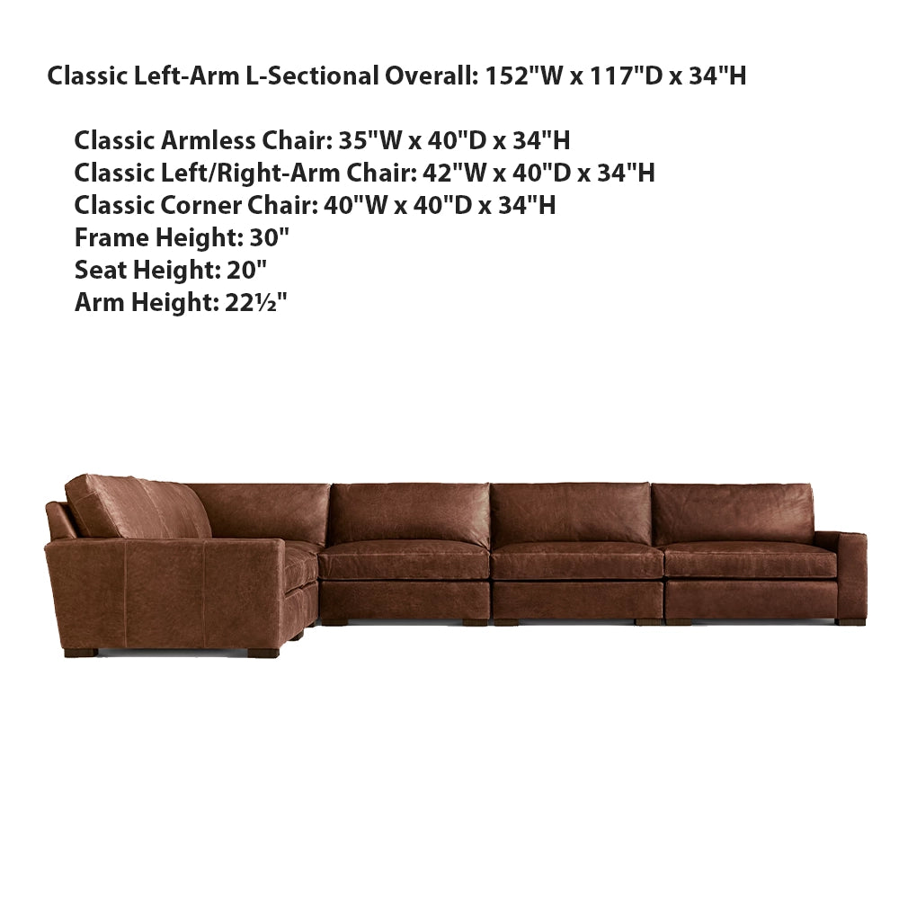 Mavica Leather Modular Sectional Sofa