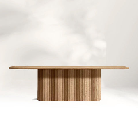 Mulho Pedestal Rectangular Wood Dining Table