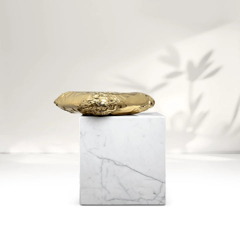 Stonehenge Carrara Brass and Marble Side Table