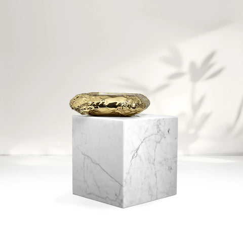 Stonehenge Carrara Brass and Marble Side Table