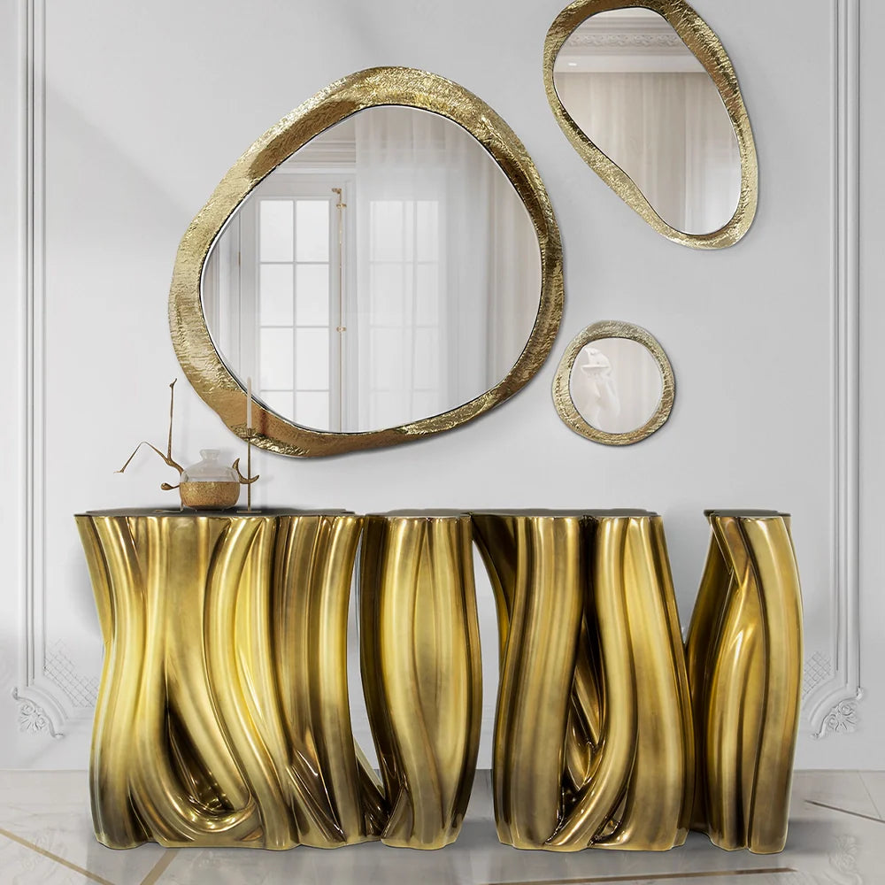 Tassels Resin & Metal Console Table