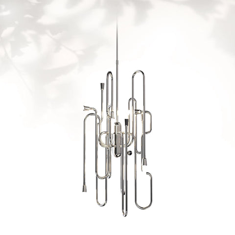 Clark Suspension Brass Lamp