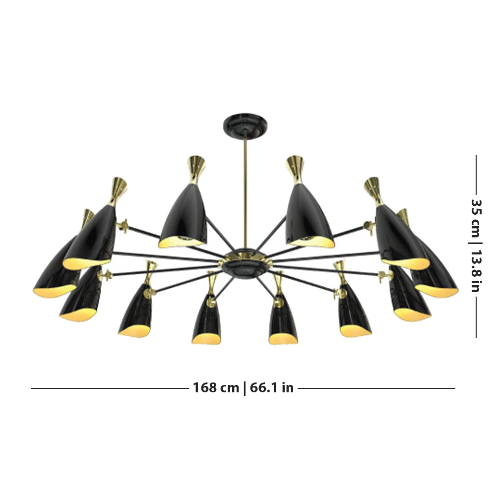 Duke Round Brass Modern Suspension Lamp