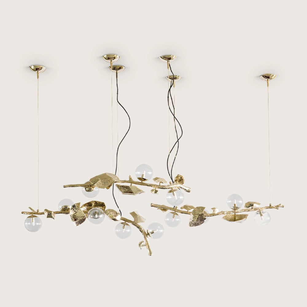 Hera Round Brass Suspension Lamp