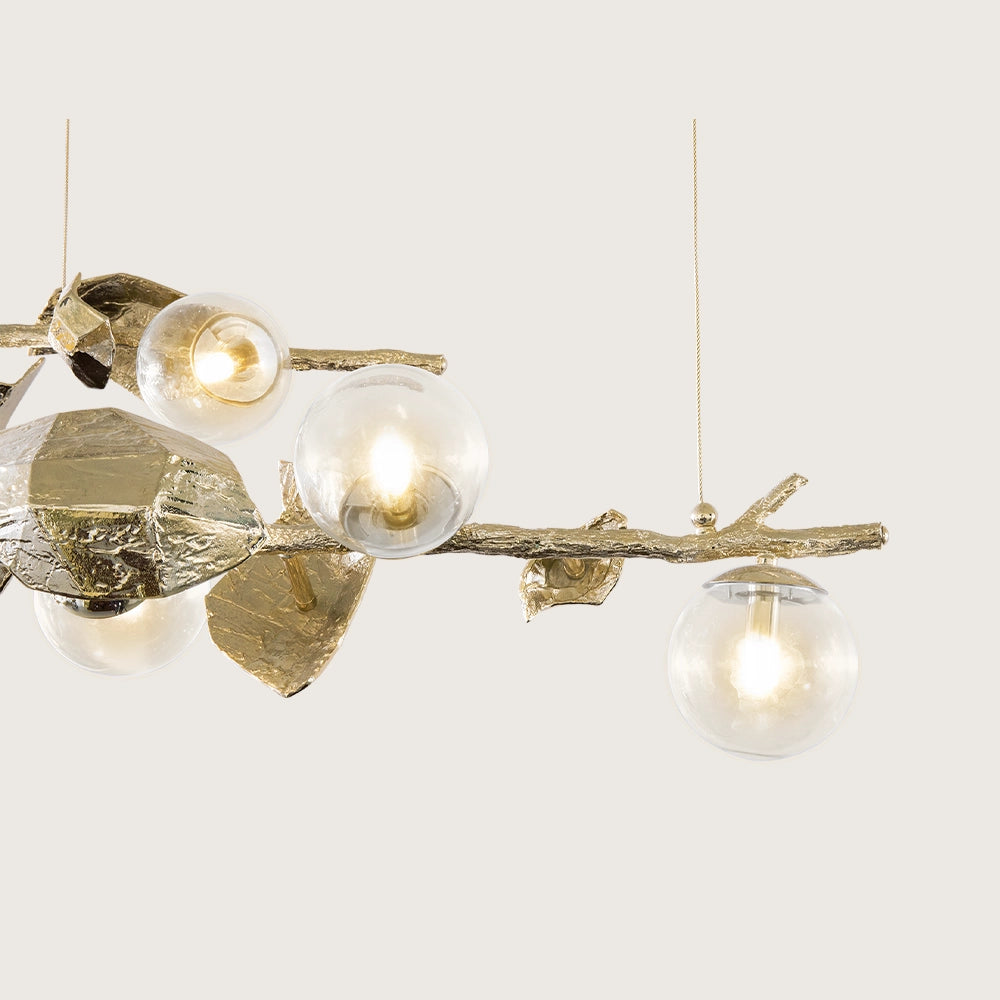 Hera Round Brass Suspension Lamp