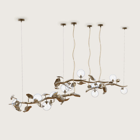 Hera Round Brass Suspension Lamp