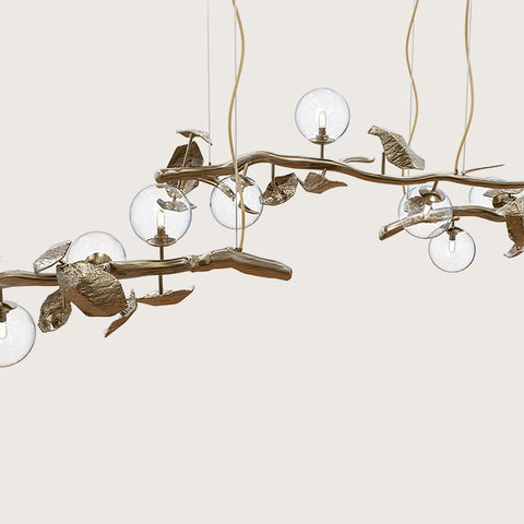 Hera Round Brass Suspension Lamp