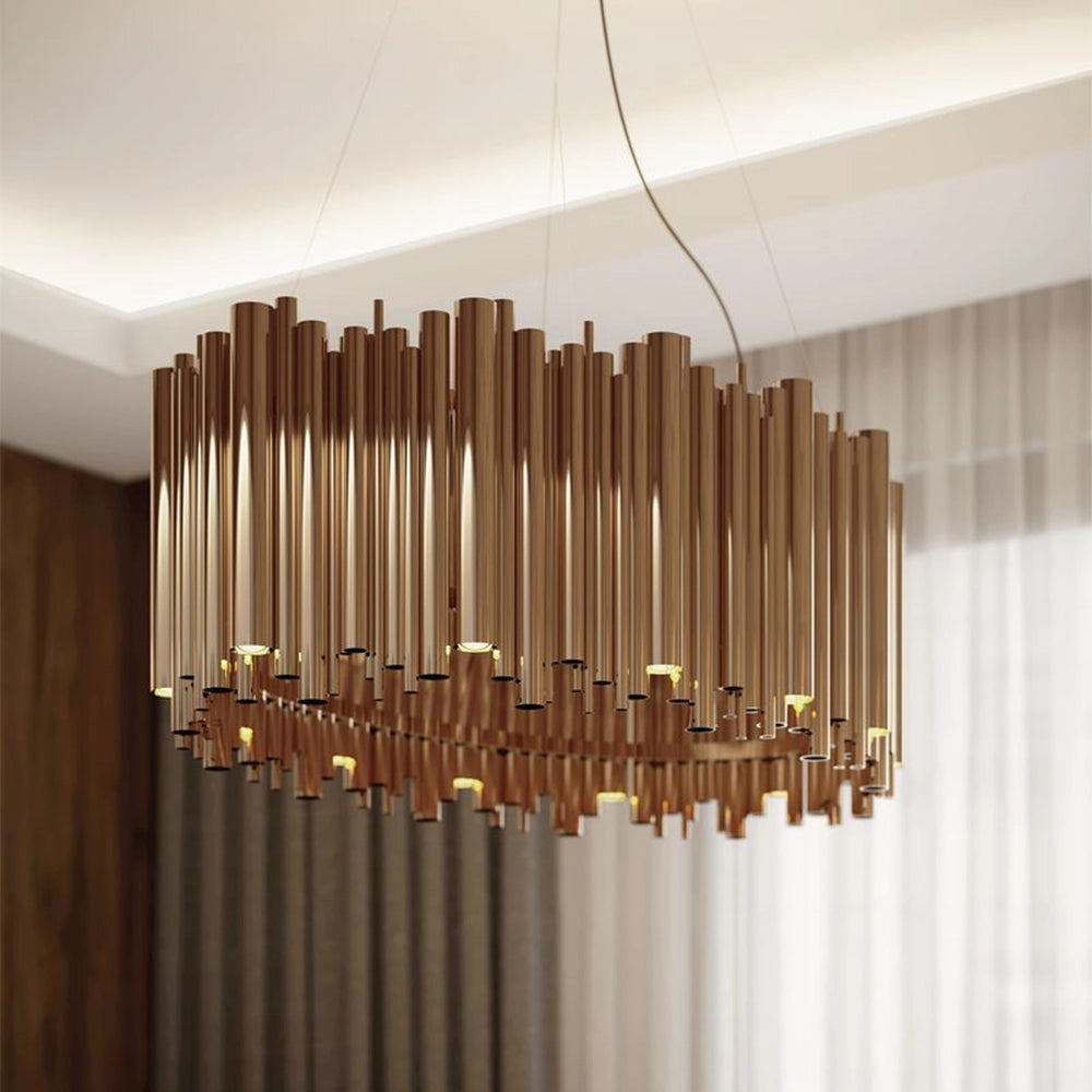 Orchestral Oval Brass Suspension Lamp