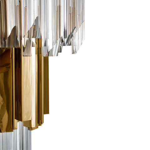 Water Cube Brass Crystal Chandelier